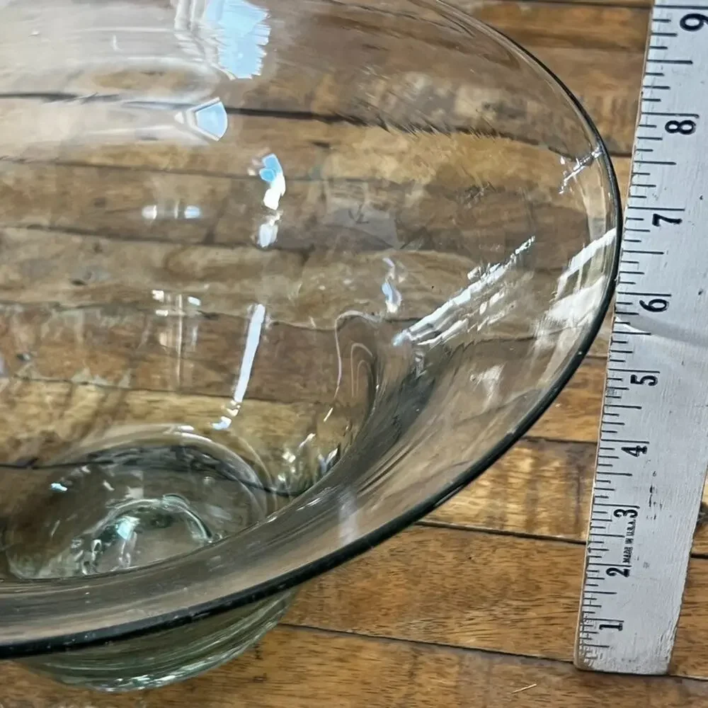 Large Hand-blown Glass Center Fruit Bowl 11.5